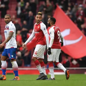Arsenal Strikers Aubameyang and Lacazette Celebrate Victory Over Stoke City Arsenal Strikers Aubameyang and Lacazette Celebrate Victory Over Stoke City