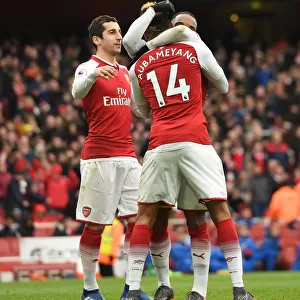 Arsenal Strikers in Sync: Lacazette and Aubameyang's Unforgettable Goal Celebration vs Stoke City (April 2018)