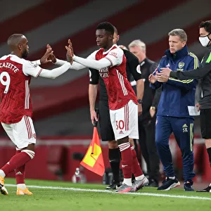 Arsenal Substitute Eddie Nketiah Replaces Alex Lacazette Against West Ham United (2020-21)