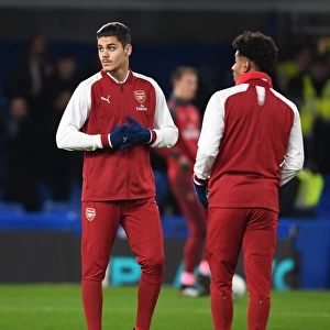 Arsenal Substitutes Mavropano and Nelson Warm Up Ahead of Chelsea Showdown - Carabao Cup Semi-Final