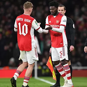 Arsenal Substitutes Partey for Smith Rowe in Carabao Cup Semi-Final Clash vs Liverpool