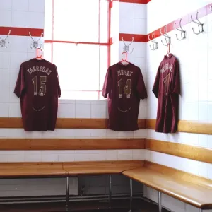Arsenal Team Huddle: Pre-Match Focus at the Home Changeroom, Highbury, London (2006)