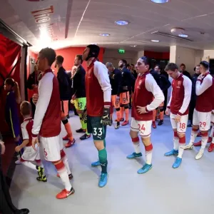 The Arsenal team line up before the match. Arsenal 3: 3 Liverpool. Premier League