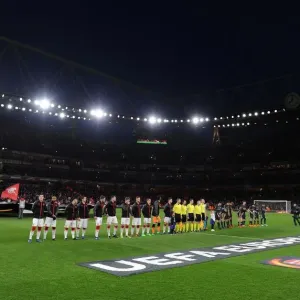 Arsenal team line up before the match. Arsenal 4: 1 CSKA Moscow. UEFA Europa League