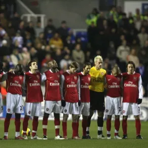 The Arsenal team line up for a minutes silence for Rememberance Day The Arsenal team line up for a minutes silence for Rememberance Day
