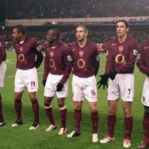 Print of Arsenal team lineup before 4:0 win against Portsmouth at Highbury