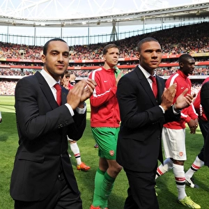 Arsenal: Theo Walcott and Kieran Gibbs Celebrate Victory over West Bromwich Albion (2013-14)