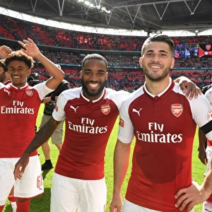 Arsenal Triumph in FA Community Shield: Lacazette, Nelson, and Kolasinac Celebrate