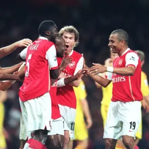 Arsenal Triumph: Gallas, Van Persie, Henry, Toure, Hleb, and Gilberto Celebrate 3:0 Win Over Liverpool