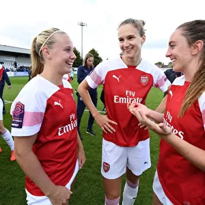 Arsenal Triumph: Mead, Miedema, and Evans Celebrate Victory over Manchester City Women