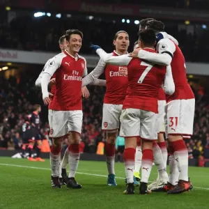 Arsenal Triumph: Ozil, Sanchez, Bellerin Celebrate Goals Against Huddersfield Town Arsenal Triumph: Ozil, Sanchez, Bellerin Celebrate Goals Against Huddersfield Town