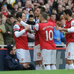 Arsenal Triumph: Rosicky, Giroud, Wilshere, and Arteta Celebrate Goals Against Sunderland (2013-14) Arsenal Triumph: Rosicky, Giroud, Wilshere, and Arteta Celebrate Goals Against Sunderland (2013-14)