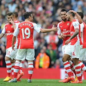 Arsenal Triumph: Walcott, Cazorla, and Coquelin's Goal Celebration vs. West Bromwich Albion (2014-15)