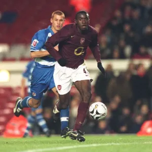 Arsenal Triumphs Over Reading: Fabrice Muamba and Steven Sidwell in Carling League Cup Clash at Highbury, 2005 Arsenal Triumphs Over Reading: Fabrice Muamba and Steven Sidwell in Carling League Cup Clash at Highbury, 2005