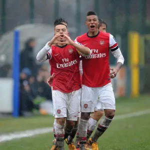 Arsenal U19: Yennaris and Angha Celebrate Goal Against Inter Milan U19 in NextGen Series, Milan 2013 Arsenal U19: Yennaris and Angha Celebrate Goal Against Inter Milan U19 in NextGen Series, Milan 2013