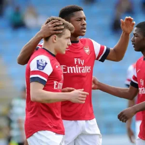 Arsenal U19s Celebrate Third Place Goal: Thomas Eisfeld, Chuba Akpom, Ainsley Maitland-Niles vs. Sporting Lisbon U19, NextGen Series 2013 Arsenal U19s Celebrate Third Place Goal: Thomas Eisfeld, Chuba Akpom, Ainsley Maitland-Niles vs. Sporting Lisbon U19, NextGen Series 2013
