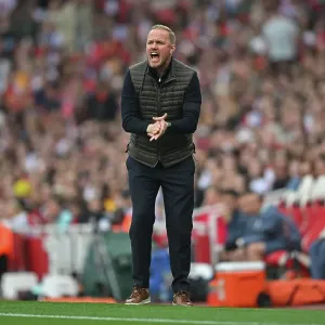 Arsenal v Manchester City - Barclays Women's Super League LONDON, ENGLAND - SEPTEMBER 22: Jonas Eidevall manager of Arsenal during the Barclays Women's Super League match between Arsenal