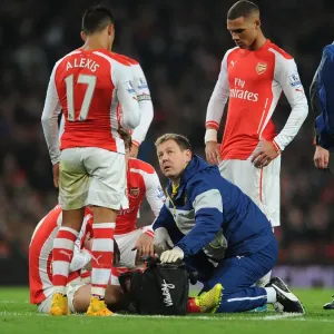 Arsenal v Manchester United: Jack Wilshere's Injury Treatment (2014-15) Arsenal v Manchester United: Jack Wilshere's Injury Treatment (2014-15)