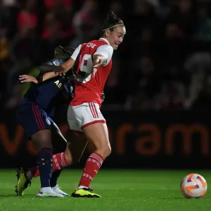 Arsenal vs Ajax: UEFA Women's Champions League Second Qualifying Round First Leg - Caitlin Foord Fouled by Liza van der Most