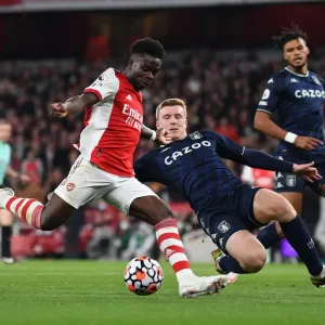 Arsenal vs Aston Villa: Bukayo Saka vs Matt Targett Battle at Emirates Stadium Arsenal vs Aston Villa: Bukayo Saka vs Matt Targett Battle at Emirates Stadium