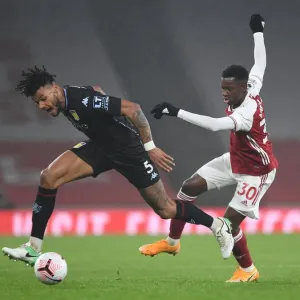 Arsenal vs Aston Villa: Eddie Nketiah Clashes with Tyrone Mings in Premier League Showdown