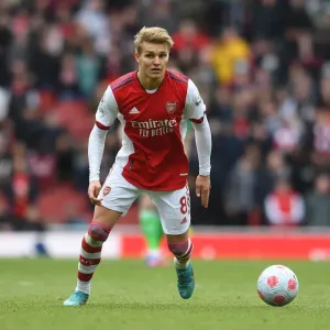Arsenal vs Brighton & Hove Albion: Martin Odegaard in Action - Premier League 2021-22
