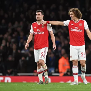 Arsenal vs Brighton: Sokratis and David Luiz in Action at Emirates Stadium (2019-20)