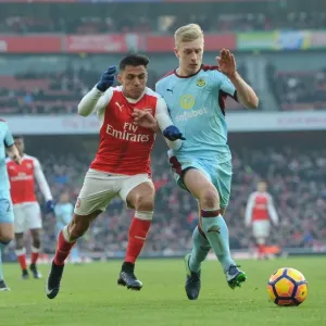 Arsenal vs Burnley: Clash between Sanchez and Mee in the Premier League