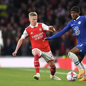 Arsenal vs. Chelsea: Intense Battle - Zinchenko Closes Down Madueke in the 2022-23 Premier League Showdown