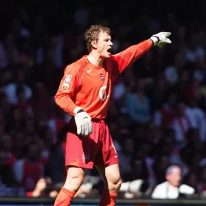 Arsenal vs. Chelsea Showdown: Jens Lehmann in Action at The Millennium Stadium, FA Community Shield 2005 Arsenal vs. Chelsea Showdown: Jens Lehmann in Action at The Millennium Stadium, FA Community Shield 2005