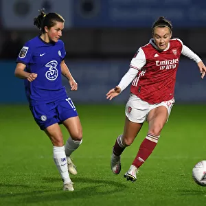 Arsenal vs Chelsea: Women's Super League - Caitlin Foord Chases Down Jessica Parker