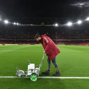 Arsenal vs Crystal Palace: Pre-Match Pitch Preparations at Emirates Stadium (2023-24)