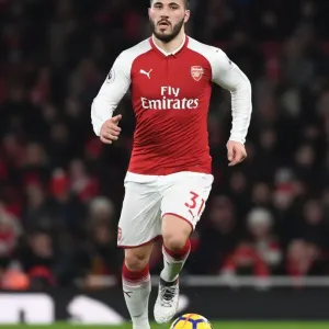 Arsenal vs. Everton: Sead Kolasinac in Action at the Emirates Stadium, Premier League 2017-18