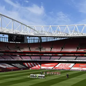 Arsenal vs. Fulham: A Moment of Silence for Prince Philip at Empty Emirates Stadium, April 2021 (Premier League)