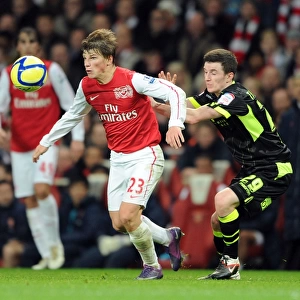 Arsenal vs Leeds United: Andrey Arshavin Battles for the Ball in FA Cup Clash (2011-12)