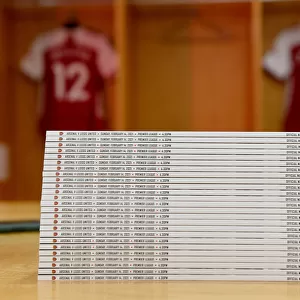 Arsenal vs Leeds United: Matchday Programmes in the Arsenal Changing Room - Premier League 2020-21
