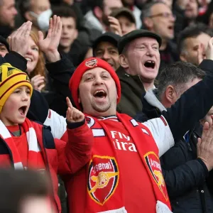Arsenal vs Leicester City: Fans Celebrate First Goal at Emirates Stadium, Premier League 2021-22 Arsenal vs Leicester City: Fans Celebrate First Goal at Emirates Stadium, Premier League 2021-22