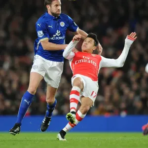 Arsenal vs Leicester City: Sanchez Foul by Upson (Premier League, 2014-15)