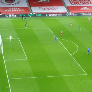 Empty Arsenal vs Leicester City Showdown: Premier League Clash at Ghostly Emirates Stadium (2020-21)