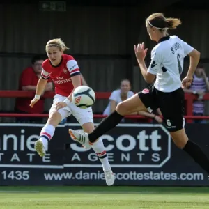 Arsenal vs. Lincoln Ladies: A Tense FA WSL Showdown - Ellen White and Casey Stoney Lock Horns