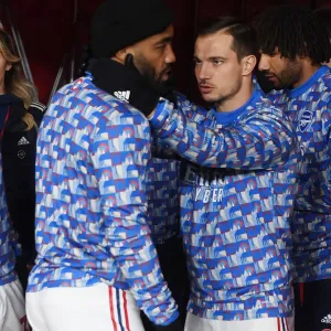 Arsenal vs Liverpool: Lacazette and Cedric Pre-Match Moment, Emirates Stadium, Premier League 2021-22
