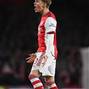 Arsenal vs Liverpool: Martin Odegaard in Action at the Emirates Stadium, Premier League 2021-22