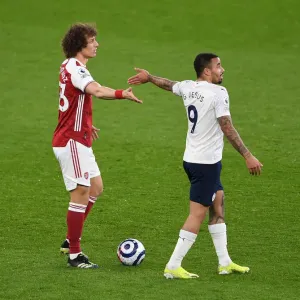 Arsenal vs Manchester City: David Luiz and Gabriel Jesus Face Off in Empty Emirates Stadium, Premier League 2020-21 Arsenal vs Manchester City: David Luiz and Gabriel Jesus Face Off in Empty Emirates Stadium, Premier League 2020-21