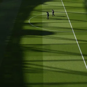 Arsenal vs Manchester City: Pre-Match Pitch Preparation at Emirates Stadium Arsenal vs Manchester City: Pre-Match Pitch Preparation at Emirates Stadium