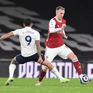 Arsenal vs Manchester City: Rob Holding vs Gabriel Jesus in Empty Emirates Stadium, Premier League 2020-21