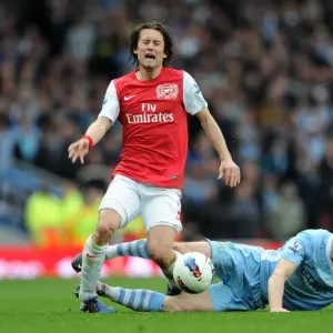 Arsenal vs Manchester City: Rosicky Fouls Milner in Intense Premier League Clash (2011-12) Arsenal vs Manchester City: Rosicky Fouls Milner in Intense Premier League Clash (2011-12)