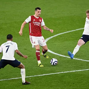 Arsenal vs Manchester City: Xhaka Navigates Sterling and de Bruyne in Empty Emirates Stadium, Premier League 2020-21