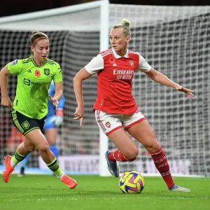 Arsenal vs Manchester United: FA Women's Super League Clash at Emirates Stadium (2022-23) - Stina Blackstenius vs Maya Le Tissier Battle