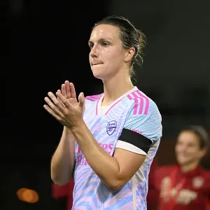 Arsenal vs Manchester United: Battle in the Barclays Women's Super League (2023-24) - Lotte Wubben-Moy Celebrates Victory Arsenal vs Manchester United: Battle in the Barclays Women's Super League (2023-24) - Lotte Wubben-Moy Celebrates Victory