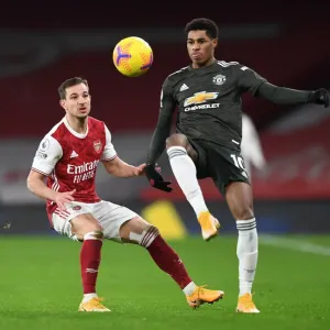 Arsenal vs Manchester United: Cedric Soares Closes Down Rashford in Empty Emirates Stadium, Premier League 2020-21